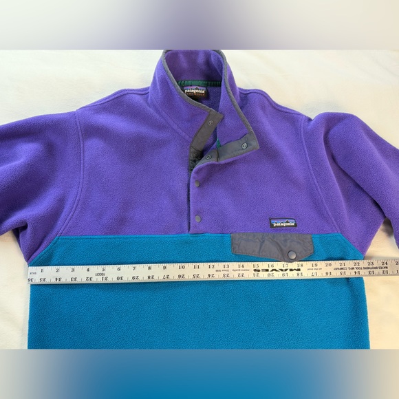 Patagonia Synchilla T-Snap Purple Teal Pullover Jacket Mens Medium - Picture 5 of 9
